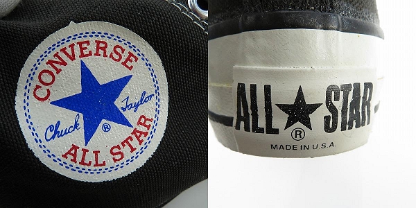 実際に弊社で買取させて頂いたCONVERSE/コンバース ビンテージ  USA製  80's オールスターハイ バスケットボール ブラック 1-9160/7の画像 6枚目