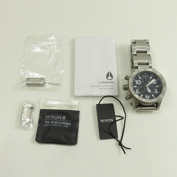 実際に弊社で買取させて頂いたNIXON/ニクソン THE42-20  CHRONO クロノグラフ ブラック文字盤 腕時計 A037-000【動作未確認】の画像 8枚目