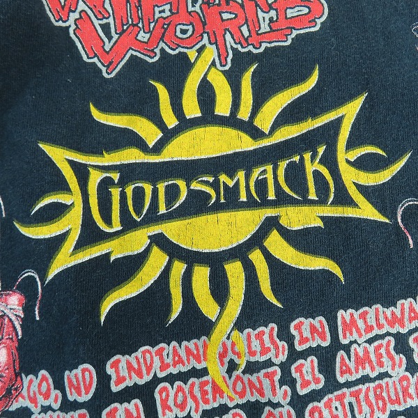 実際に弊社で買取させて頂いたMETALLICA/メタリカ PUSHEAD The Madly in Anger with the World Tour 2004/GODSMACK ヴィンテージ バンドTシャツ/Lの画像 7枚目