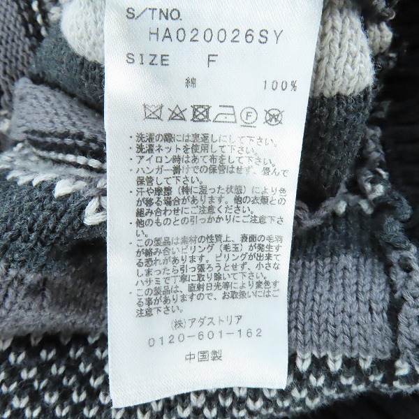 実際に弊社で買取させて頂いたHARE/ハレ 総柄 ニット セーター HA020026SY/Fの画像 3枚目