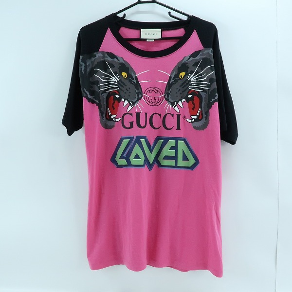 実際に弊社で買取させて頂いたGUCCI/グッチ 19SS LOVEDタイガープリントTシャツ 549099 XJAI1/S