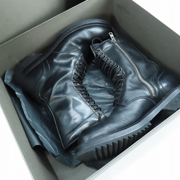 実際に弊社で買取させて頂いたRick Owens/リックオウエンス Low Army Boot レースアップ コンバットブーツ RU15F7856LCL/43の画像 7枚目