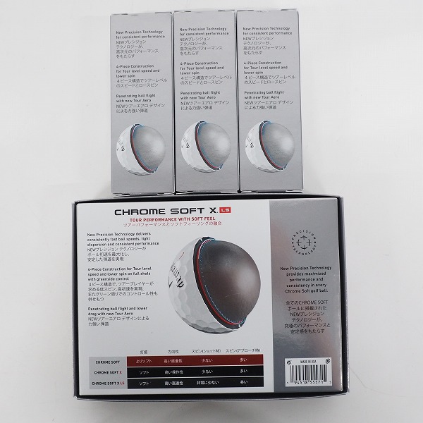 実際に弊社で買取させて頂いた【未使用】Callaway/キャロウェイ CHROME SOFT X LS ゴルフボール ホワイト 21個の画像 4枚目