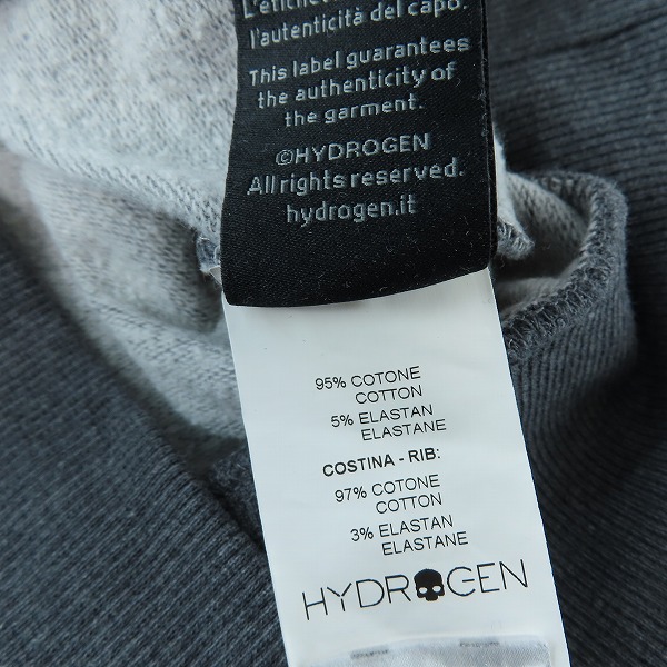 実際に弊社で買取させて頂いたHYDROGEN/ハイドロゲン リブ切替 ジップアップパーカー/Sの画像 4枚目