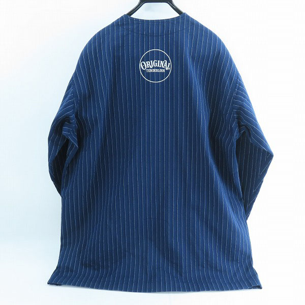 実際に弊社で買取させて頂いたTENDERLOIN/テンダーロイン ストライプ柄 ノーカラー コート Sの画像 1枚目