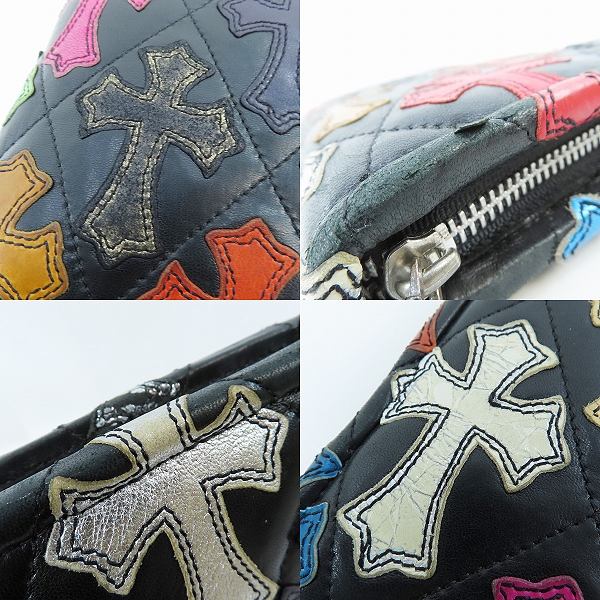 実際に弊社で買取させて頂いた【海外インボイス】CHROME HEARTS/クロムハーツ ZIP ORGNRG QLTCEM/オーガナイザー マルチクロスパッチキルティング財布の画像 5枚目