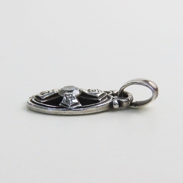 実際に弊社で買取させて頂いたBill Wall Leather/BWL/ビルウォールレザーOval Cross w stone オーバルクロス ストーン シルバー ペンダントトップの画像 3枚目