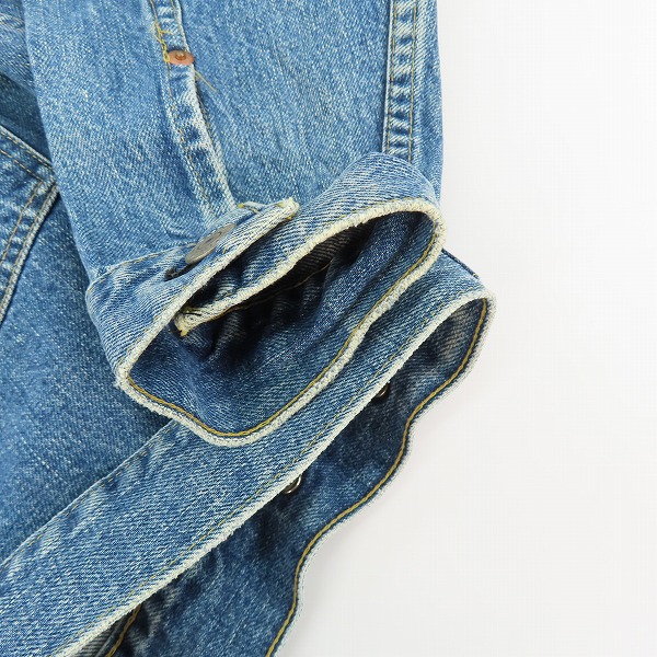 実際に弊社で買取させて頂いたLEVI’S/リーバイス 71507XX/J22刻印 日本製 デニムジャケット Gジャン/38の画像 7枚目