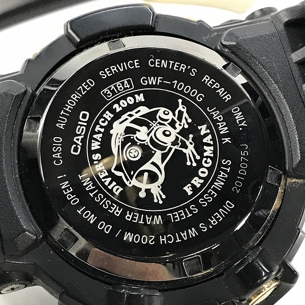 実際に弊社で買取させて頂いたG-SHOCK/Gショック FROGMAN/フロッグマン 黒金 腕時計 GWF-1000G-1JRの画像 3枚目