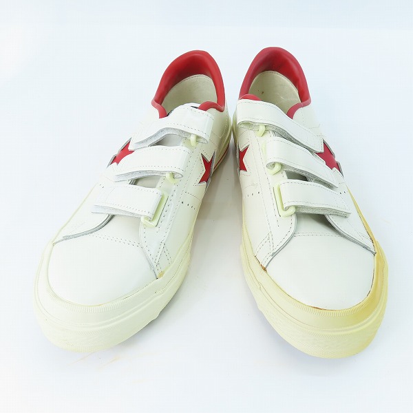 実際に弊社で買取させて頂いたCONVERSE/コンバース ONE STAR V-3 OX WHITE/RED ベルクロ スニーカー/8