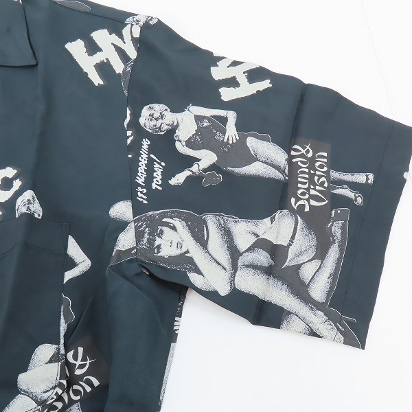 実際に弊社で買取させて頂いた【未使用】HYSTERIC GLAMOUR/ヒステリックグラマー MONDO VISION柄 アロハシャツ 02211AH06/Sの画像 5枚目