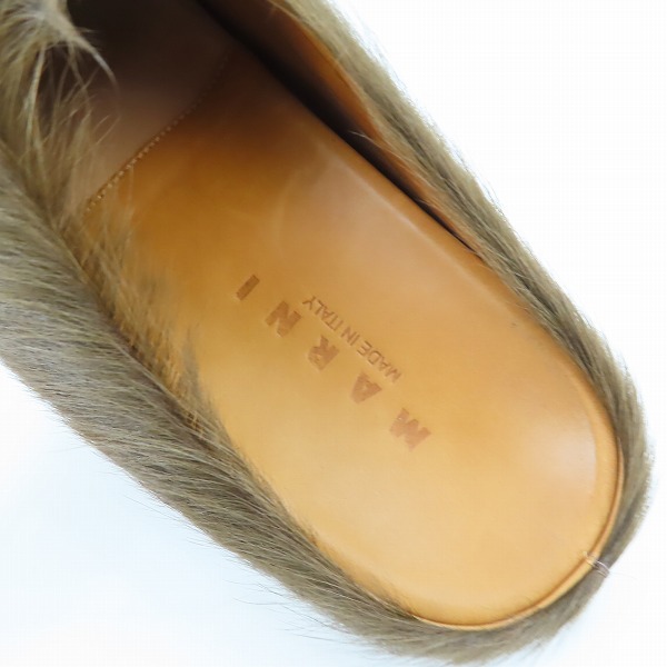 実際に弊社で買取させて頂いたMARNI/マルニ SABOT カーフヘアーサンダル SBMR000600/39の画像 4枚目