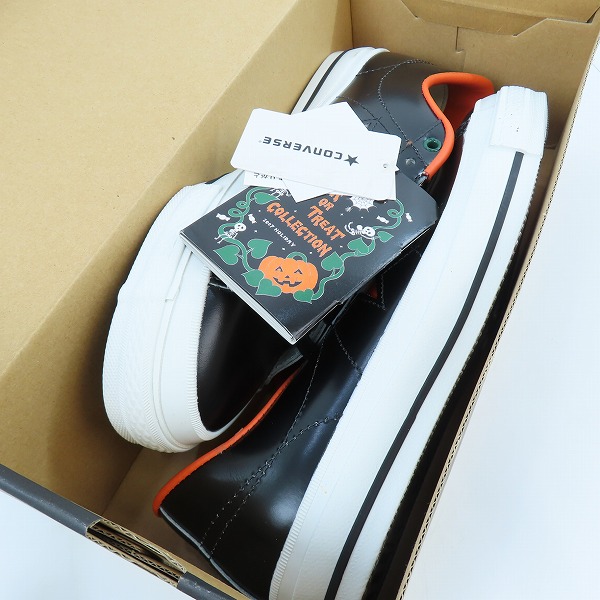 実際に弊社で買取させて頂いた【未使用】CONVERSE/コンバース ONE STAR P&F OX BLACK ハロウィン限定 ワンスター レザー/8.5の画像 7枚目
