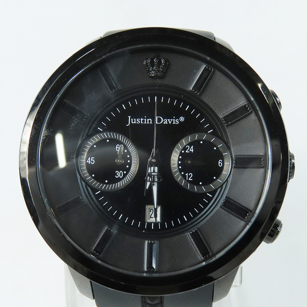 実際に弊社で買取させて頂いたJustin Davis×清春/ジャスティンデイビス×キヨハル コラボ クロノグラフ ラバーバンド 腕時計【動作未確認】