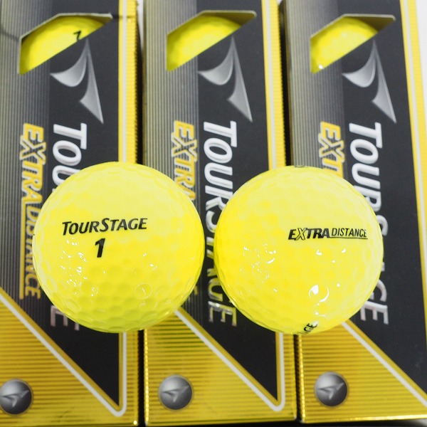 実際に弊社で買取させて頂いた【未使用】BRIDGESTONE/ブリヂストン TOURSTAGE/ツアーステージ EXTRA DISTANCE ゴルフボール 2色 計2ダースの画像 2枚目