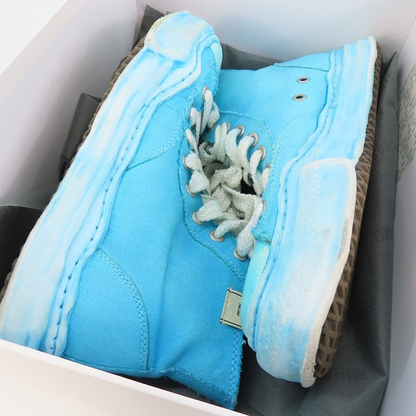 実際に弊社で買取させて頂いたMaison MIHARA YASUHIRO/メゾンミハラヤスヒロ オリジナルソールオーバーダイハイカットスニーカー A04FW709/43の画像 8枚目