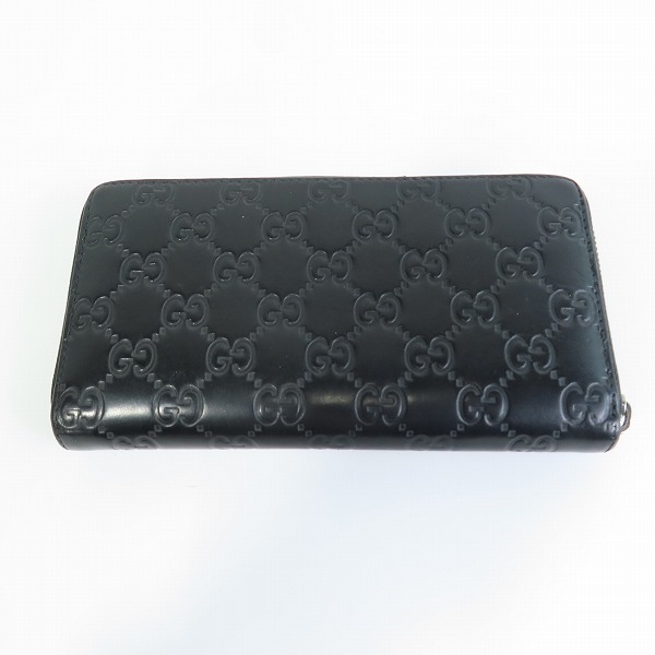 実際に弊社で買取させて頂いたGUCCI/グッチ グッチシマ アヴェル ブラック ラウンド ジップ/ファスナー ウォレット/長財布 307987の画像 1枚目