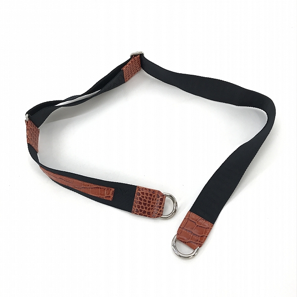 実際に弊社で買取させて頂いたOrobianco/オロビアンコ ショルダーバッグ ネイビー×ブラウン クロコ型押しの画像 9枚目