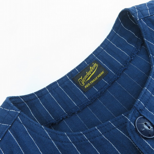 実際に弊社で買取させて頂いたTENDERLOIN/テンダーロイン ストライプ柄 ノーカラー コート Sの画像 6枚目