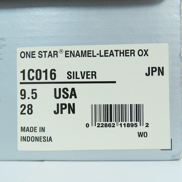 実際に弊社で買取させて頂いたCONVERSE/コンバース One Star ワンスター Enamel Leather Ox Silver 1C016/28の画像 9枚目