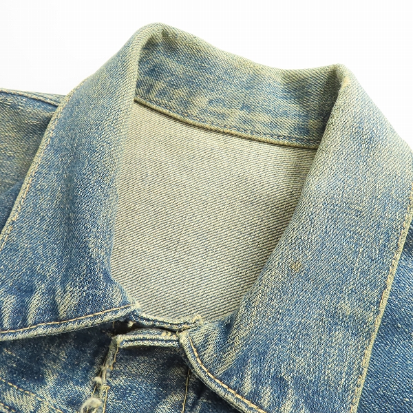 実際に弊社で買取させて頂いたLEVIS/リーバイス ビンテージ 1st/506XX 片面ビッグE/針なしシンチバック/ボタン裏ツープロング デニムジャケット/ジージャンの画像 2枚目