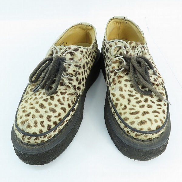 実際に弊社で買取させて頂いたGEORGE COX/ジョージコックス レオパード ハラコ 厚底ローファー/4