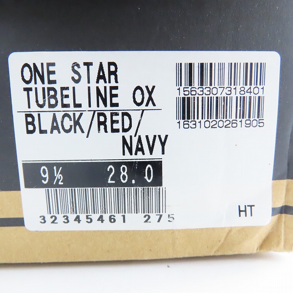 実際に弊社で買取させて頂いた【未使用】CONVERSE/コンバース ONE STAR TUBELINE OX ワンスター チューブライン 黒赤紺/9.5の画像 8枚目