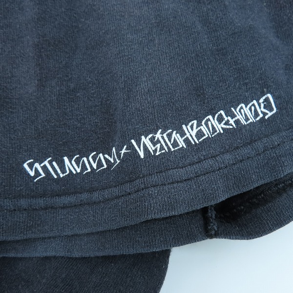 実際に弊社で買取させて頂いたSTUSSY×NEIGHBORHOOD/ステューシー×ネイバーフッド スカル プリント Tシャツ ブラック /XLの画像 5枚目