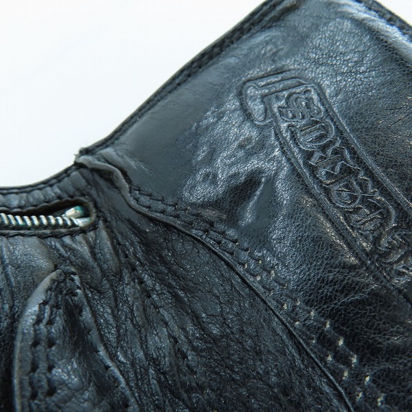 実際に弊社で買取させて頂いたCHROME HEARTS/クロムハーツ 3フォールドウォレット クロスボタン ヘビーレザー クロスパッチの画像 7枚目