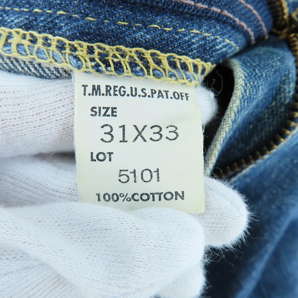 実際に弊社で買取させて頂いたLee/リー デニムパンツ 日本製 5101 W31/L33の画像 5枚目