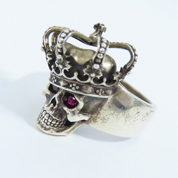 実際に弊社で買取させて頂いたJUSTIN DAVIS/ジャスティンデイビス ESSENTIAL SKUL/エッセンシャルスカルリング SRJ155 w/ルビー 25号