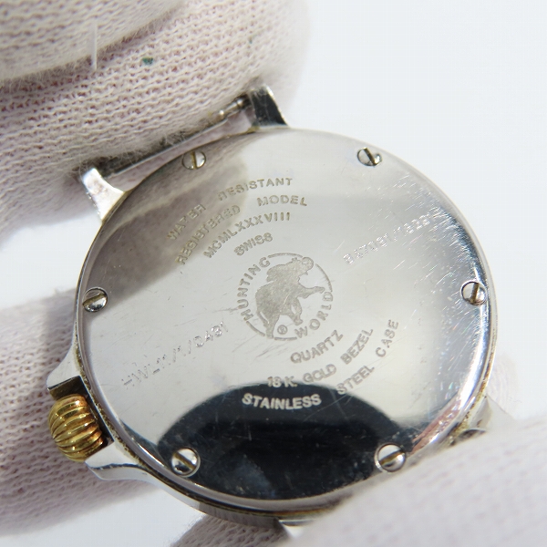 実際に弊社で買取させて頂いた【ケースのみ/動作未確認】HUNTING WORLD/ハンティングワールド 18Kベゼル HWL11 腕時計/ウォッチ の画像 7枚目