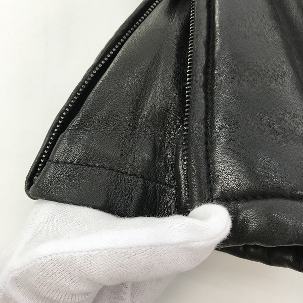 実際に弊社で買取させて頂いたGUCCI/グッチ VERA PELLE レザー中綿入りレザーブルゾン 46の画像 7枚目