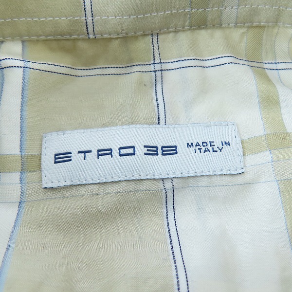 実際に弊社で買取させて頂いた【JPタグ】ETRO/エトロ チェック柄長袖シャツ 38の画像 2枚目