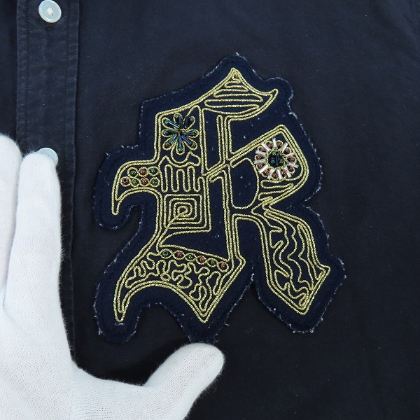 実際に弊社で買取させて頂いたkolor/カラー 18SS Kロゴ ビジュー ワッペン オックスフォード ハーフスリーブシャツ 18SCM-B13127S/2の画像 5枚目