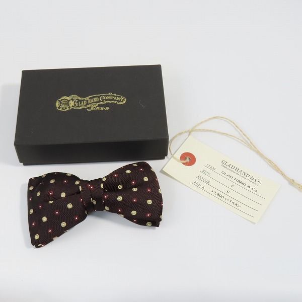 実際に弊社で買取させて頂いたGLAD HAND/グラッドハンド ブラウン総柄蝶ネクタイの画像 6枚目