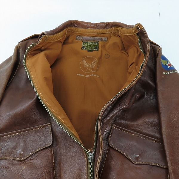 実際に弊社で買取させて頂いたBUZZ RICKSON'S/バズリクソンズ TYPE A-2 フライトジャケット ROUGH WEAR 実名復刻 M83180 38の画像 2枚目