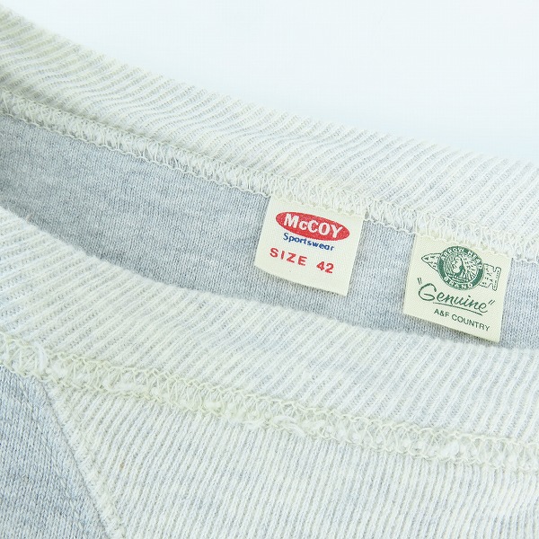 実際に弊社で買取させて頂いたMcCOY sportswear/マッコイスポーツウェア リアルマッコイズ スウェット トレーナー 42の画像 5枚目