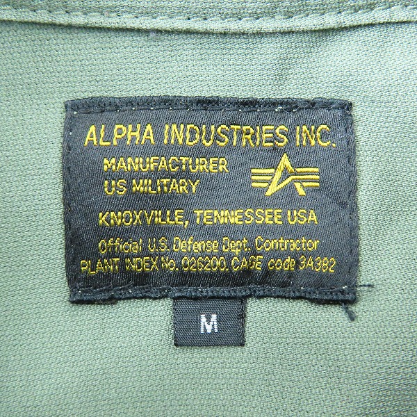 実際に弊社で買取させて頂いたALPHA INDUSTRIES/アルファインダストリーズ ミリタリーシャツ アーミー 半袖 グリーン Mの画像 2枚目