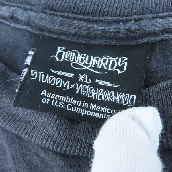 実際に弊社で買取させて頂いたSTUSSY×NEIGHBORHOOD/ステューシー×ネイバーフッド スカル プリント Tシャツ ブラック /XLの画像 2枚目