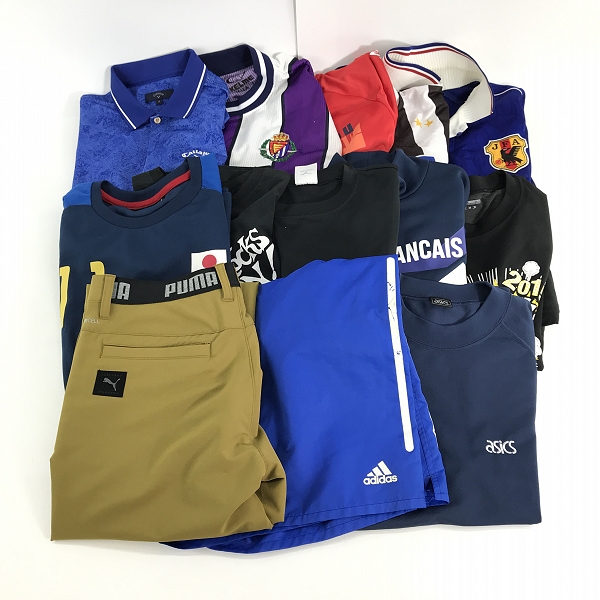 実際に弊社で買取させて頂いた【おまとめ】アディダス/アシックス/プーマ 等 ハーフパンツ/Tシャツ/カラーパンツ 他