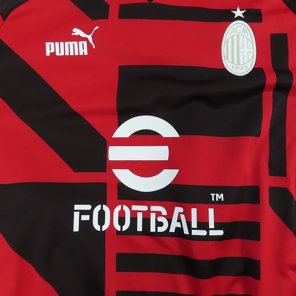 実際に弊社で買取させて頂いた(1)【未使用】PUMA/プーマ ACミラン 22/23 プレマッチ ニットトップ 長袖Tシャツ 767550-06 Mの画像 3枚目
