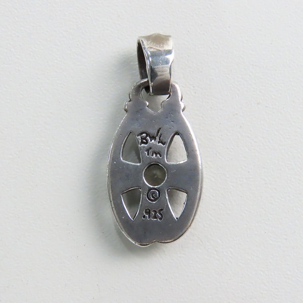 実際に弊社で買取させて頂いたBill Wall Leather/BWL/ビルウォールレザーOval Cross w stone オーバルクロス ストーン シルバー ペンダントトップの画像 2枚目