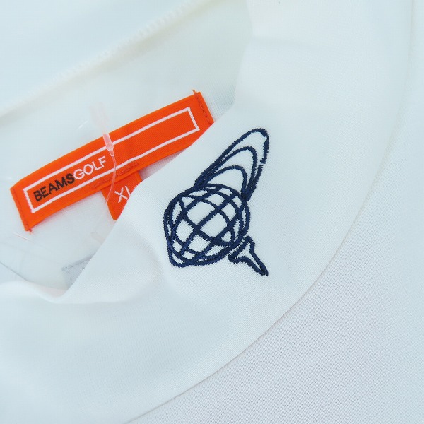 実際に弊社で買取させて頂いた 【未使用】BEAMS GOLF/ビームスゴルフ ORANGE LABEL/スターフラッグロゴツアーモックネックシャツ 82-14-0004-444/XLの画像 5枚目