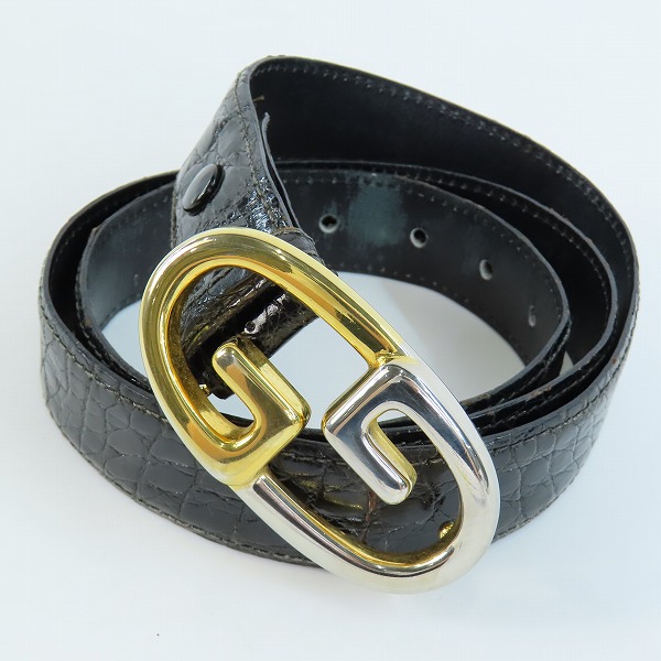 実際に弊社で買取させて頂いたGUCCI/グッチ GG コンビ ナローベルト ブラック