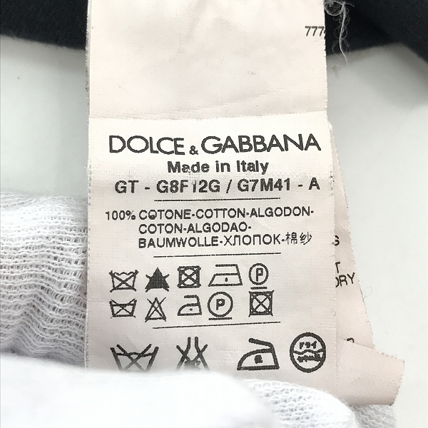 実際に弊社で買取させて頂いたDOLCE&GABBANA/ドルチェ&ガッバーナ 刺繍プレート Vネック Tシャツ カットソー GT-G812G/54の画像 3枚目