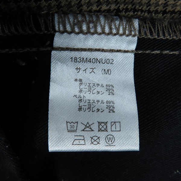 実際に弊社で買取させて頂いたnano universe×DICKIES/ナノユニバース×ディッキーズ ハウンドトゥースベルテッド1タックパンツ 183M40NU02/Mの画像 4枚目
