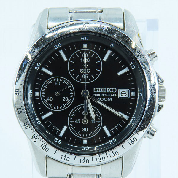 実際に弊社で買取させて頂いたSEIKO/セイコー クロノグラフ 腕時計/ウォッチ 黒文字盤/7T92-0DW0【動作未確認】