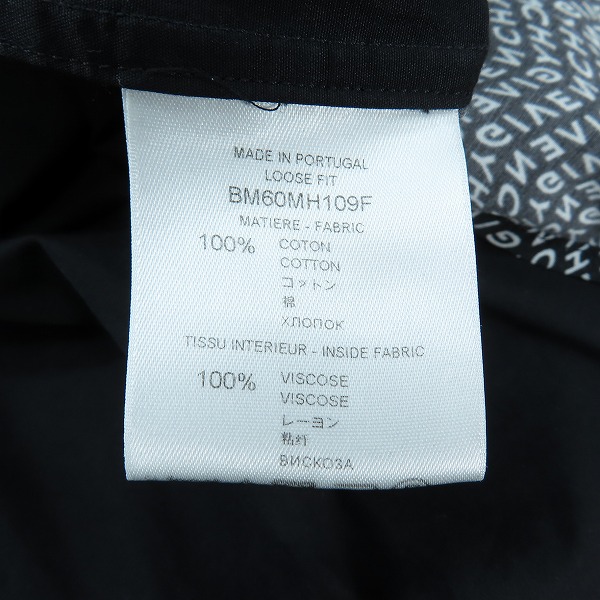 実際に弊社で買取させて頂いたGIVENCHY/ジバンシィ ロゴ総柄ドッキング/フェイクレイヤード 長袖シャツ BM60MH109F/38の画像 3枚目