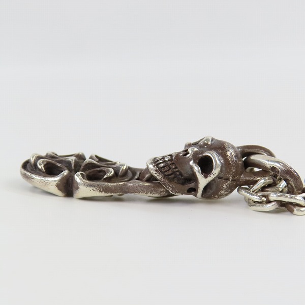 実際に弊社で買取させて頂いたGaboratory INC/ガボラトリーインターナショナル スカルTバー チェーン w/シングルスカル ウィズ クロスオーバル ペンダントの画像 3枚目